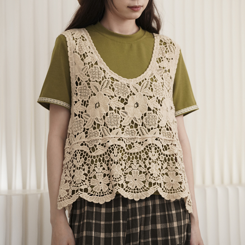 蕾絲鉤花外搭背心596926