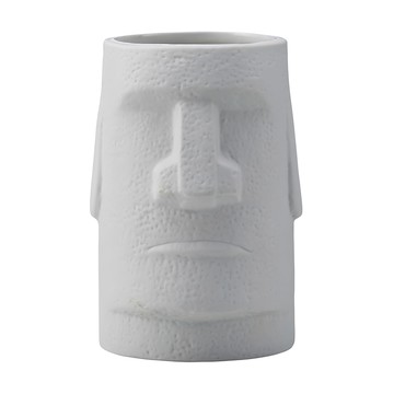 sun art 日本設計 摩艾石像馬克杯 360ml 陶瓷咖啡杯  白色  1個