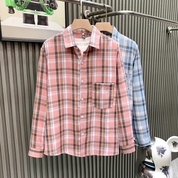 格子襯衫男 秋冬新款美式潮牌休閒長袖襯衫