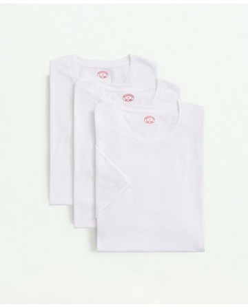 Brooks Brothers Men's Supima Cotton Crewneck 3 Pack T-Shirts | White | Size 2XL