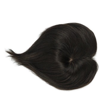 假髮片真髮絲補髮塊-全手織短直髮頭頂遮蓋女假髮73vm23【獨家進口】【米蘭精品】