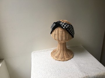 小格子大格子-嬰幼兒款日本二紗綁帶髮帶-0-12歲(可搭配親子款)