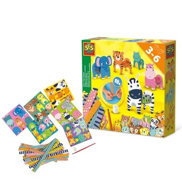 荷蘭SES 幼兒DIY動物摺紙黏貼趣 14041