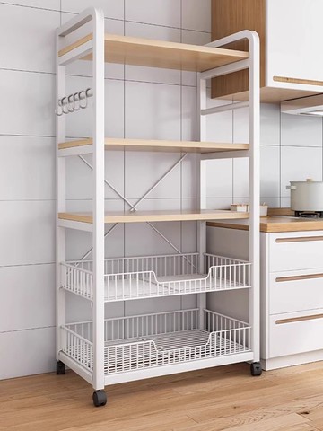 ??免運 可開發票 廚房置物架家用簡易移動貨架多層落地果蔬多功能微波爐烤箱收納架