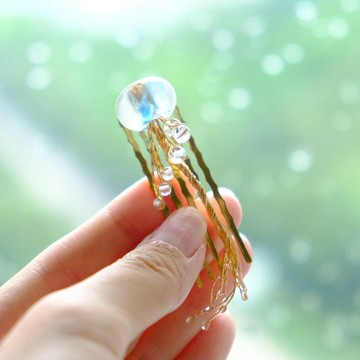 【宝石クラゲ】Crystal Jellyfish Hair Clip Hairpin by ETPLANT
