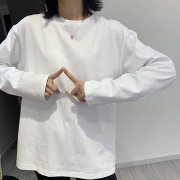 秋冬白色長袖t恤女ins潮2023新款韓版寬松棉質上衣秋季百搭打底衫