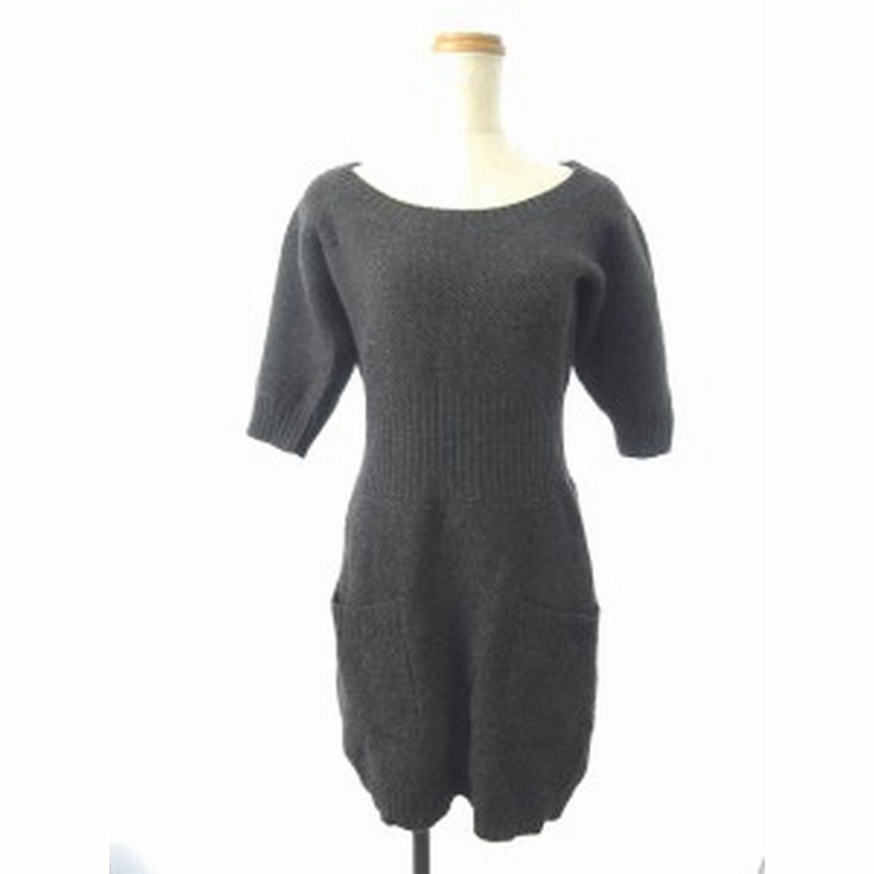 中古 アメリカンラグシー American Rag Cie ワンピース ニット セーター 五分袖 ひざ丈 ウール グレー Mu4 レディース 通販 Lineポイント最大1 0 Get Lineショッピング