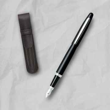 【SHEAFFER】VFM系列霧黑鋼筆-M尖+皮革筆袋/手機磁性卡夾禮盒