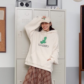 QUEENSHOP_F 聯名 長袖 JOGUMAN BRACHIO QQ毛帽TEE 現+預 【01099451】