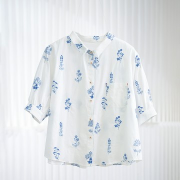 森系休閒刺繡襯衫769119
