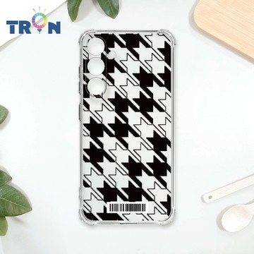 TRON 三星 S24 虛實剪影千鳥紋 四角防摔載具殼 軟殼 手機殼