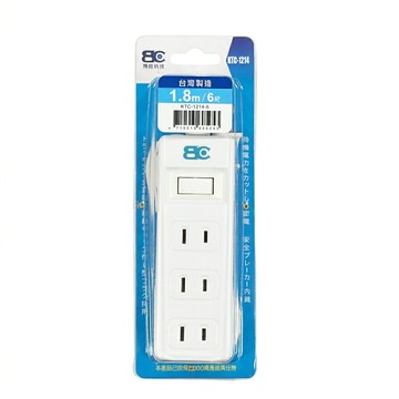 【BC博銓科技】KTC-1214 2孔1開3插 6尺/9尺 過載斷電 延長線(台灣製造)