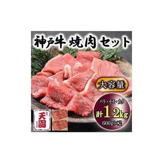 ふるさと納税 兵庫県 神戸市 神戸牛　焼肉セット　カルビ　バラ、モモ、カタ　1.2kg