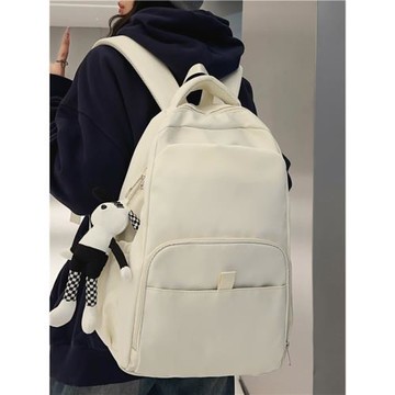 書包女韓版簡約純色大容量初中生背包男高中大學生原宿校園雙肩包