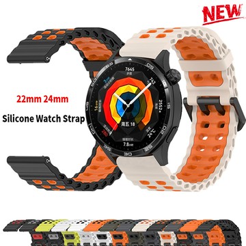 24 毫米 22 毫米矽膠錶帶適用於 Suunto 9 D5 Baro 7 Spartan 智能手錶錶帶適用於華為手錶