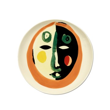 比利時Serax｜OTTO圓盤2入禮盒組22.5cm-白/臉譜