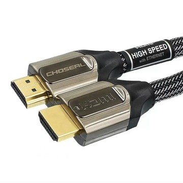 Choseal 【日本】HDMI 4K 高畫質加厚編織3D影音傳輸線 灰/1M