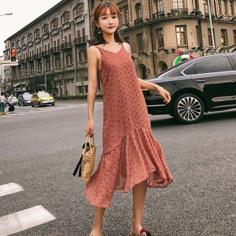 花柄 ノースリーブ ワンピース ロングスカート ハイウエスト フリルスカート コーデいらず 18年の夏 シンプル Urkun0027 通販 Lineポイント最大1 0 Get Lineショッピング