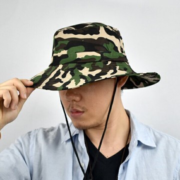 漁夫帽 經典迷彩大拉繩休閒【NHD50】