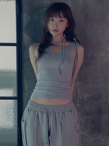 Newalrin Embroidery String Sleeveless Layered Tank