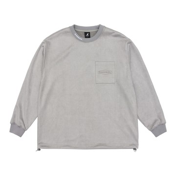 KANGOL 長袖 中性 深灰 麂皮 圓領T 6255101110