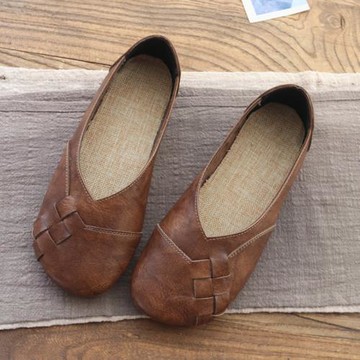 平底單鞋女森系女鞋韓版百搭春秋新款淺口豆豆鞋低幫復古奶奶鞋女