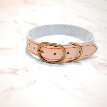 狗 項圈 L號 告白氣球 日本布 清水藍 泡泡 點點 植楺皮 附鈴鐺 不含項圈