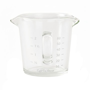 CafeDeAmour 把手玻璃量杯 耐熱5-100°C  透明色  70ml  1個