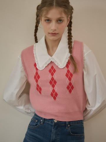 Eze Argyle Vest (Pink)