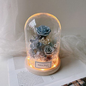 玻璃罩永生花  客製化刻字 客製化禮物