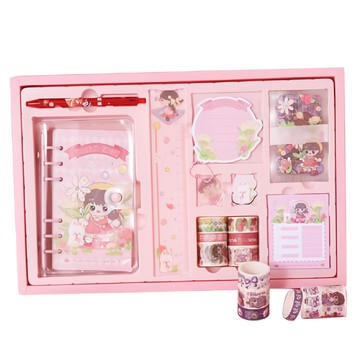 Mass 繽紛時光手帳貼紙禮盒 173件創意筆記套裝 精美裝飾  1組  粉色