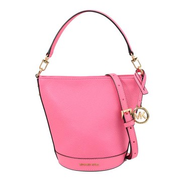 MICHAEL KORS TOWNSEND 浮雕LOGO兩用水桶包.玫瑰粉