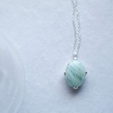 摩根石 天然石 項鍊 銀 925