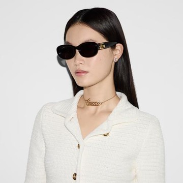 【GUCCI 古馳】方形膠框太陽眼鏡(GG1829SK-002 GG LOGO 系列)