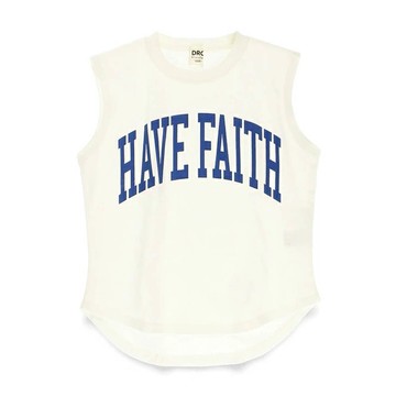 日本 BRANSHES - 簡約英文標語無袖上衣-白