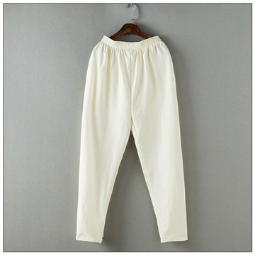 男士休閑長褲 夏季唐裝男褲子中式輕薄中老年松緊帶寬松休閑長褲男士休閑褲薄款