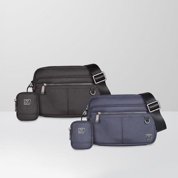 【免費贈送送禮提袋】守護者 雙層橫式斜背包-二色/VA128M002