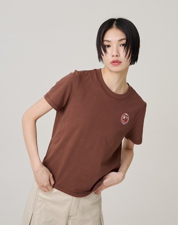 電子寵物機繡花純棉T恤(三色)