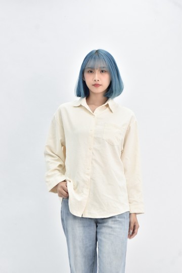 (XL) myl 排扣杏色長袖上衣