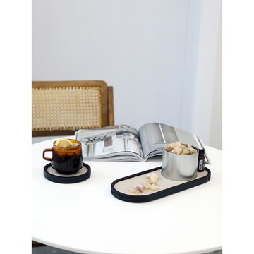 淺口收納盤 莫蘭迪色木制鑰匙盤 飾品展示盤 ins風托盤 北歐杯墊