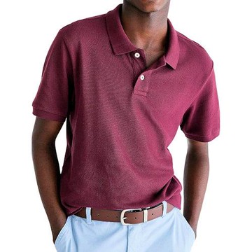 Aeropostale 2025男時尚字母標誌莓果色短袖POLO(預購)