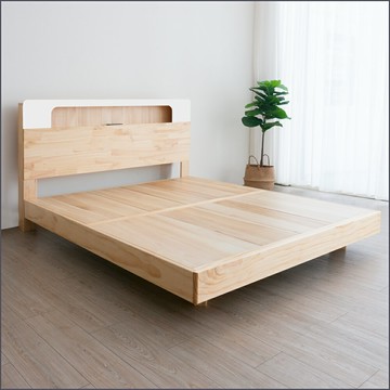 6尺漂浮床架(床頭+床底) 雙人加大床架 實木床架【119-QB004】Leader傢居館