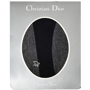 Christian Dior 迪奧 優雅左腳踝品牌DIOR水鑽圖騰花紋褲襪(黑色70/M)