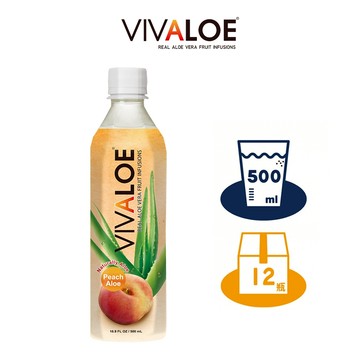 【Vivaloe 纖薈】蜜桃蘆薈果汁飲料500ML_寶特瓶x12 箱購