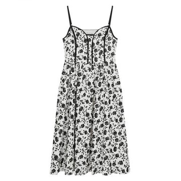 200斤外貿特大碼女裝速賣通亞馬遜歐美風吊帶碎花沙灘連衣裙開衫