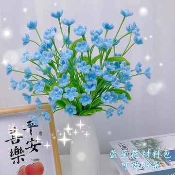 🌷扭一扭🌷 新款藍星花扭棒手作編織diy材料包桌面擺件送閨蜜朋友38節情人節 手作花束 畢業花束 交換禮物