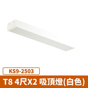 T8 4尺雙管 辦公室吸頂燈 (白色) F27-KS9-2503