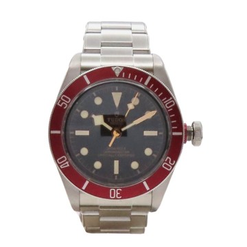 TUDOR 帝舵 黑色錶盤 不鏽鋼 紅色錶框 Heritage Black Bay 腕錶 79230R 【二手名牌BRAND OFF】