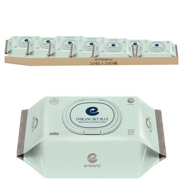 enblanc 幼兒濕紙巾 藍鳶尾花萃取  100張  10包