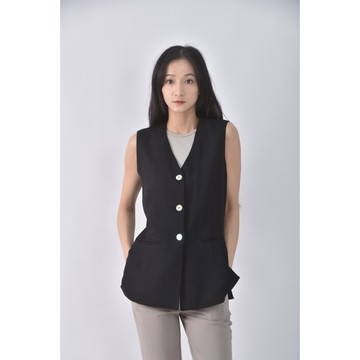 (S) esprit背心黑色外套二手衣